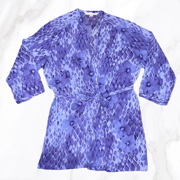Victoria's Secret Sheer Snakeskin‎ & Floral Print Robe, OS - Picture 1 of 4